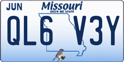 MO license plate QL6V3Y