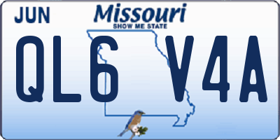MO license plate QL6V4A