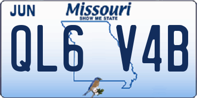 MO license plate QL6V4B