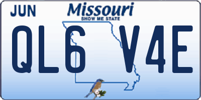 MO license plate QL6V4E