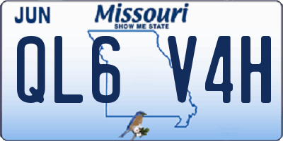 MO license plate QL6V4H