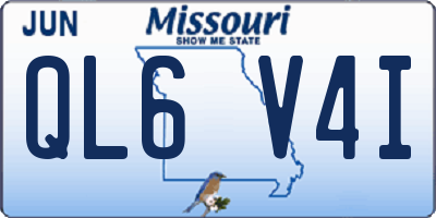 MO license plate QL6V4I