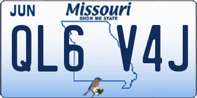 MO license plate QL6V4J