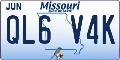 MO license plate QL6V4K