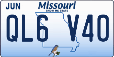 MO license plate QL6V4O