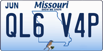 MO license plate QL6V4P