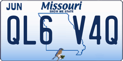 MO license plate QL6V4Q