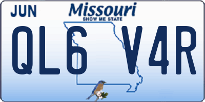 MO license plate QL6V4R