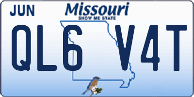MO license plate QL6V4T