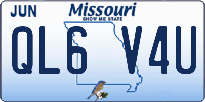 MO license plate QL6V4U