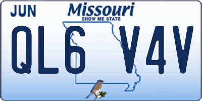 MO license plate QL6V4V