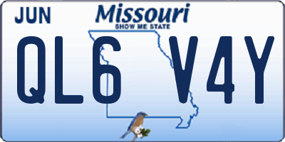 MO license plate QL6V4Y