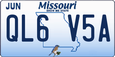 MO license plate QL6V5A