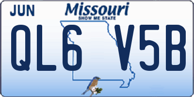 MO license plate QL6V5B