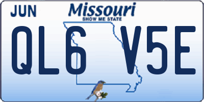 MO license plate QL6V5E