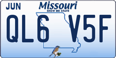 MO license plate QL6V5F