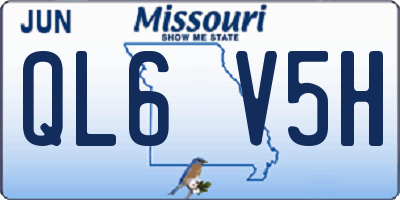 MO license plate QL6V5H