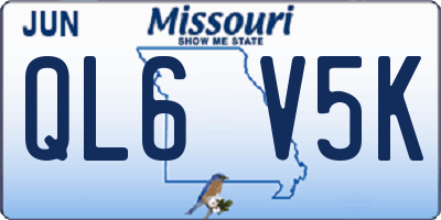 MO license plate QL6V5K