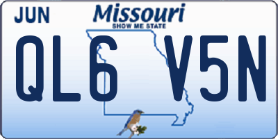 MO license plate QL6V5N