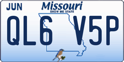 MO license plate QL6V5P