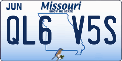 MO license plate QL6V5S