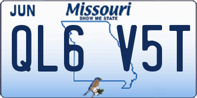 MO license plate QL6V5T