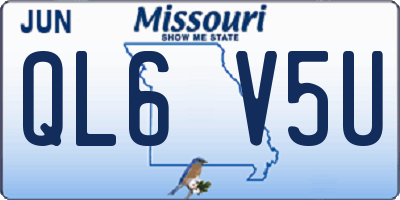 MO license plate QL6V5U