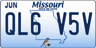 MO license plate QL6V5V