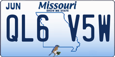 MO license plate QL6V5W
