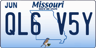 MO license plate QL6V5Y