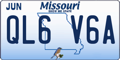 MO license plate QL6V6A