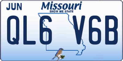 MO license plate QL6V6B