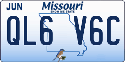 MO license plate QL6V6C