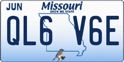 MO license plate QL6V6E