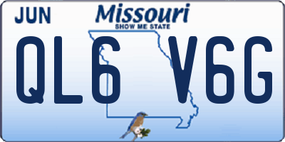 MO license plate QL6V6G