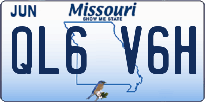 MO license plate QL6V6H