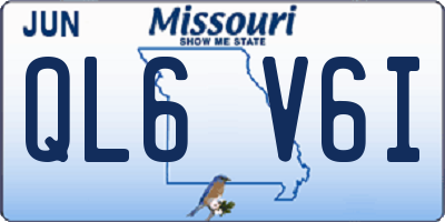 MO license plate QL6V6I