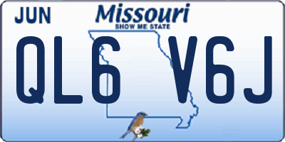 MO license plate QL6V6J
