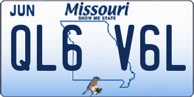 MO license plate QL6V6L