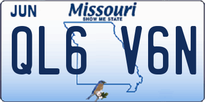 MO license plate QL6V6N