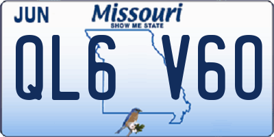 MO license plate QL6V6O