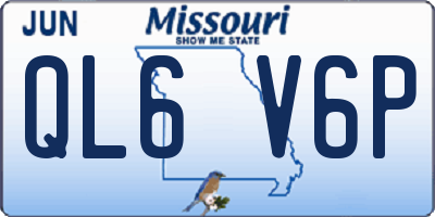 MO license plate QL6V6P