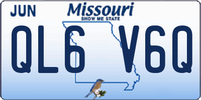 MO license plate QL6V6Q
