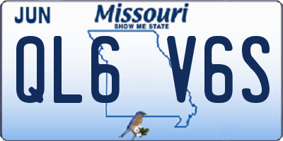 MO license plate QL6V6S