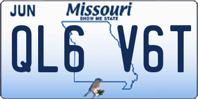 MO license plate QL6V6T