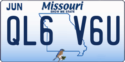 MO license plate QL6V6U