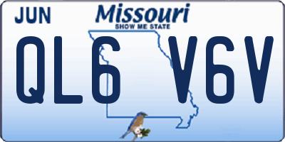 MO license plate QL6V6V