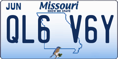 MO license plate QL6V6Y