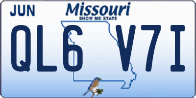MO license plate QL6V7I