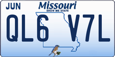 MO license plate QL6V7L